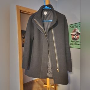 J crew cocoon coat black S